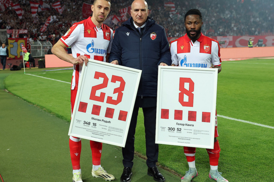 "DO DANAS FUDBALERI, OD DANAS LEGENDE CRVENE ZVEZDE": Emotivni OPROŠTAJ DELIJA od Kange i Rodića, Marakana odzvanja njihovim imenima!