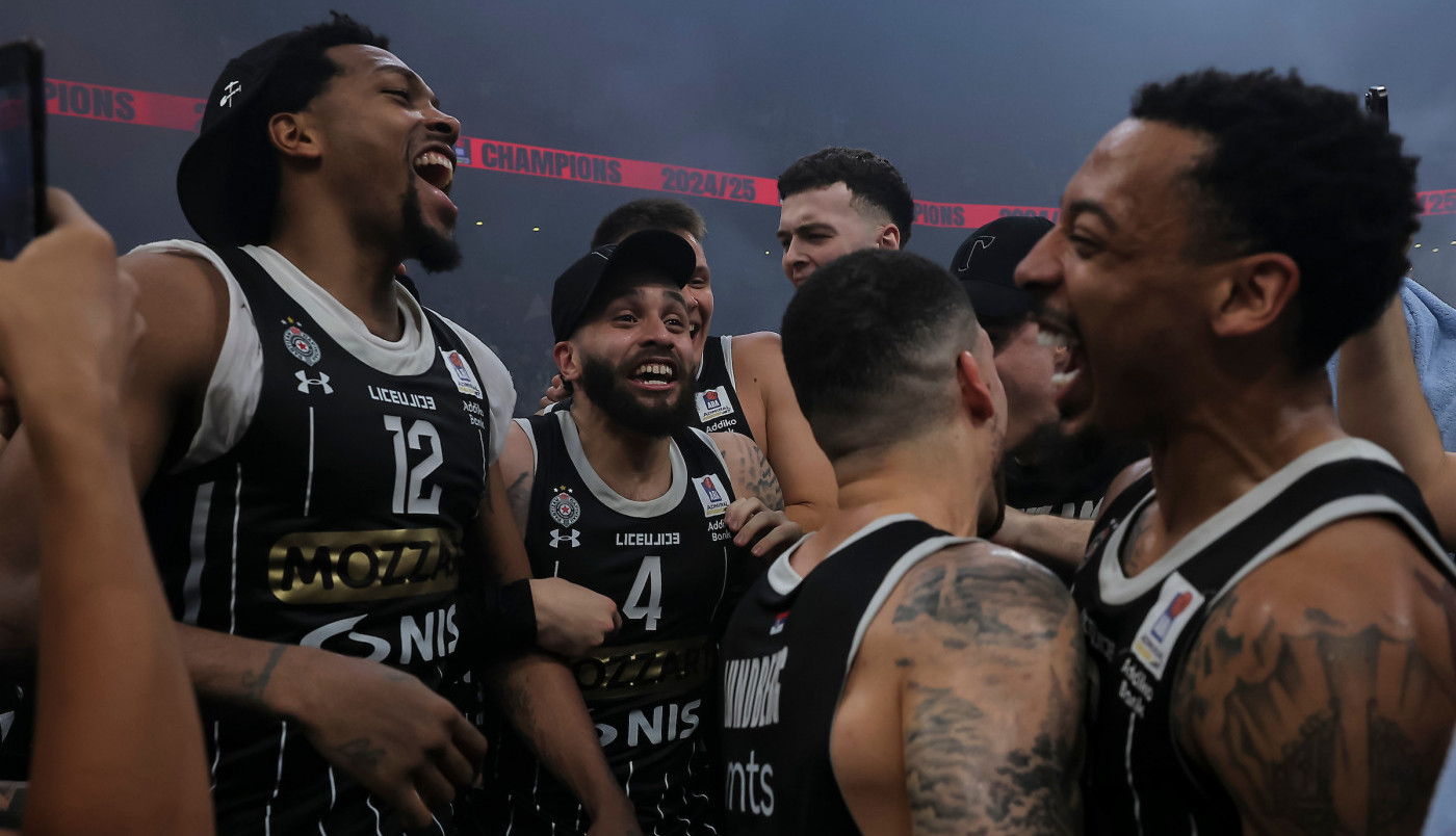 PARTIZAN OSMI PUT ŠAMPION ADMIRALBET ABA LIGE! Budućnost nije imala šanse - MOĆAN PERFORMANS CRNO-BELIH!