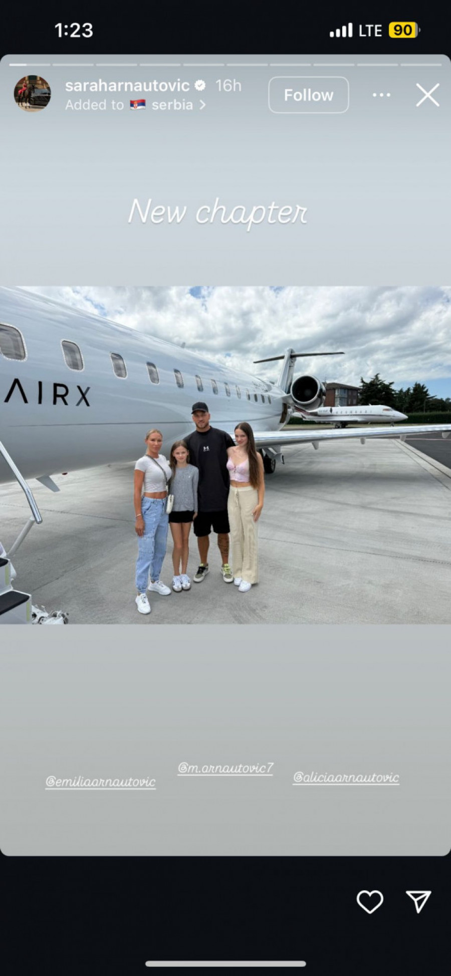 Marko Arnautović sa porodicom
