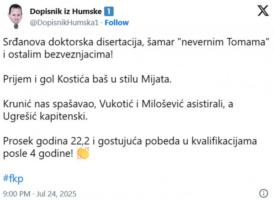 Oduševljenje pristalica Partizana