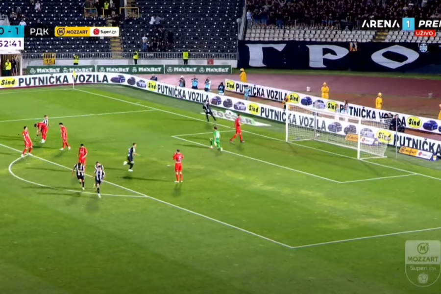 SJAJNI VUKOTIĆ POGODIO ZA PARTIZANOVO IZJEDNAČENJE! Pogledajte gol crno-belog klinca, vratio je ekipu u igru! (VIDEO)