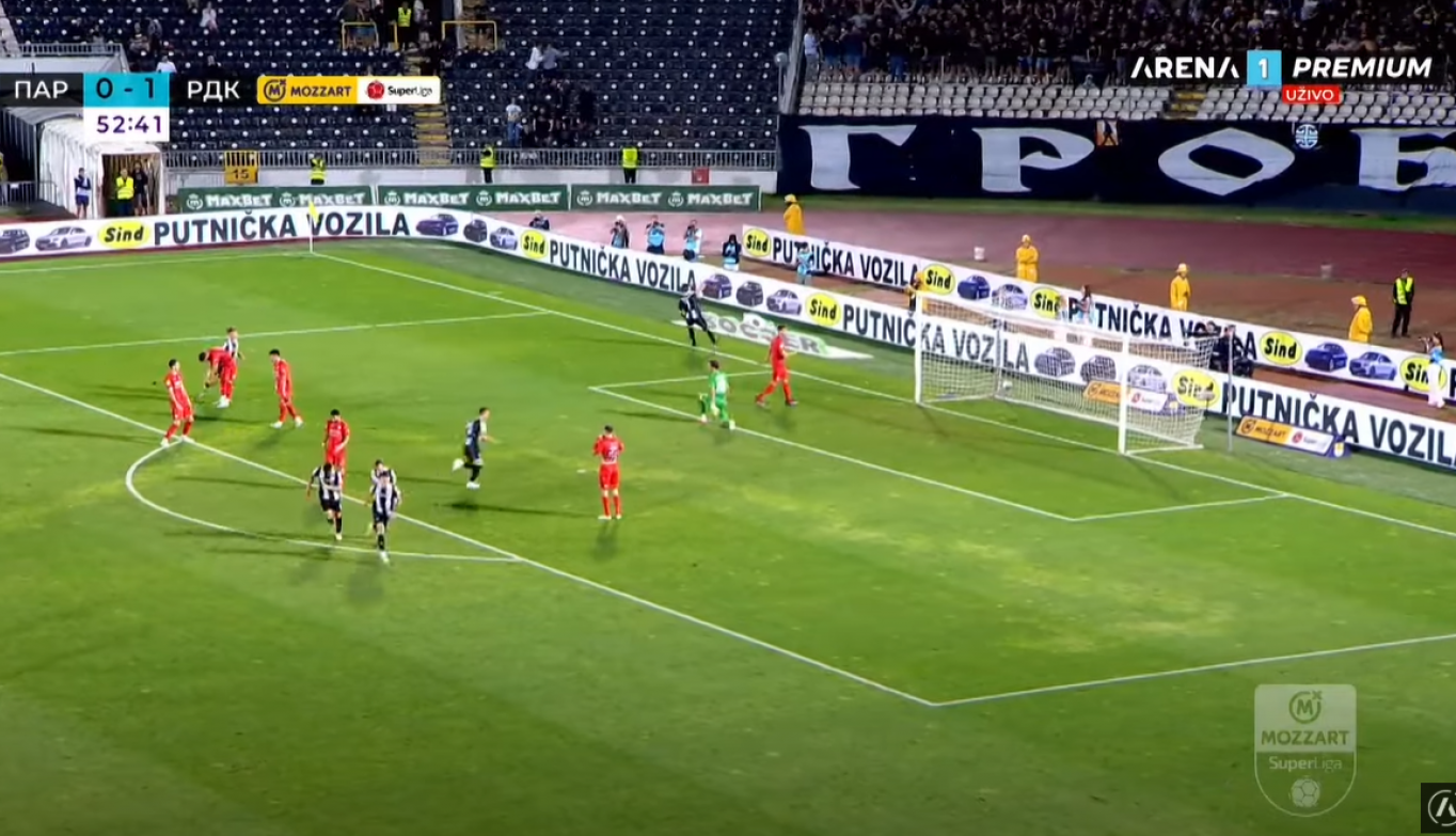 SJAJNI VUKOTIĆ POGODIO ZA PARTIZANOVO IZJEDNAČENJE! Pogledajte gol crno-belog klinca, vratio je ekipu u igru! (VIDEO)