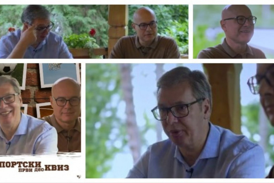 "KAKO, BRE, TO ZNAŠ, MAJKE TI MILE..." Vučić i Vučević učestvovali u sportskom kvizu, jedno pitanje ih baš namučilo (VIDEO)