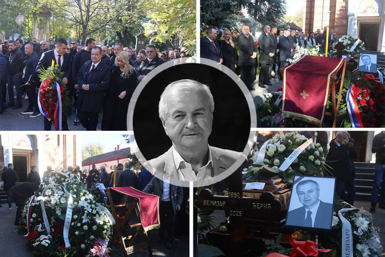 SAHRANJEN VELIZAR ĐERIĆ: Veliki broj poznatih se oprostio od bivšeg ministra sporta! (FOTO)