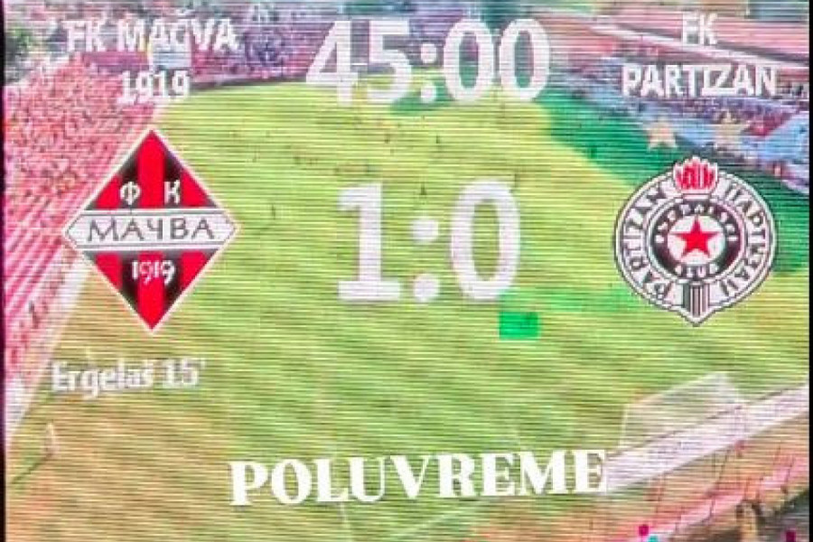 MAČVA U FINIŠU UMALO DO UVEĆANJA PREDNOSTI: Partizan ima gol zaostatka na poluvremenu! (VIDEO)