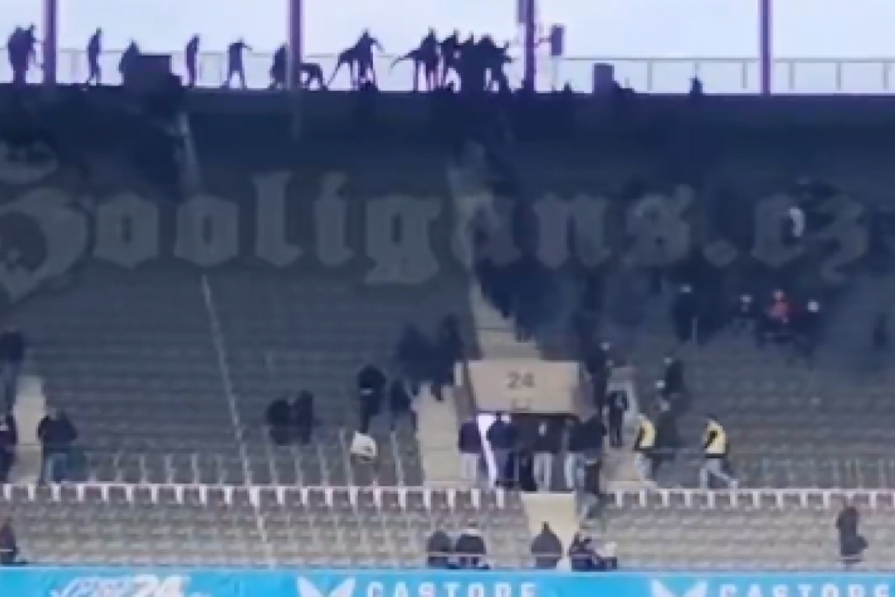 OPŠTI HAOS! Žestoka TUČA navijača (VIDEO)