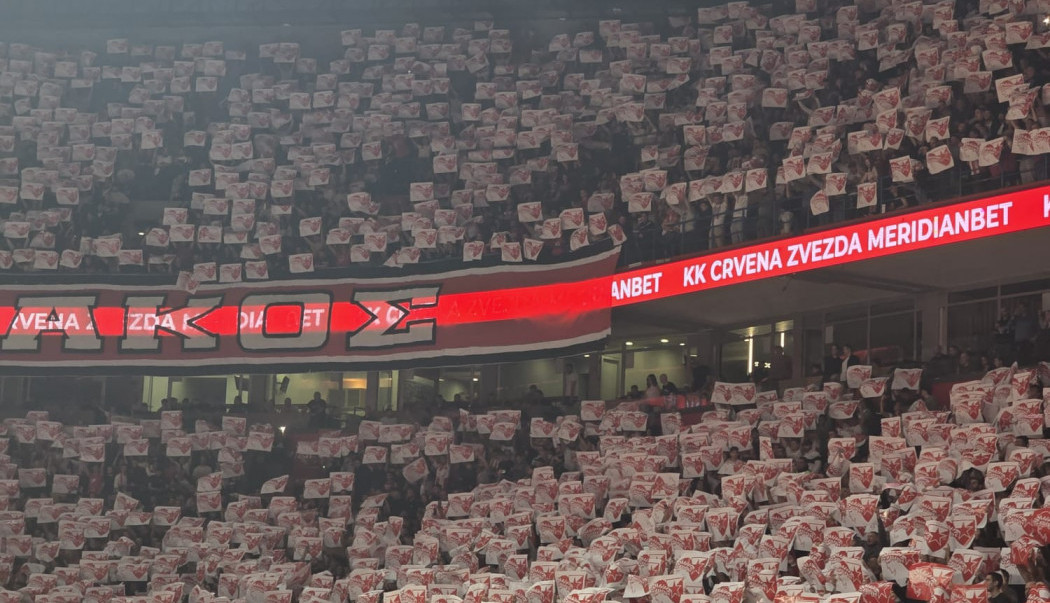 BRATSTVO IZNAD SVEGA: Delije i navijači Olimpijakosa priredili spektakularnu koreografiju u Areni! (FOTO, VIDEO)