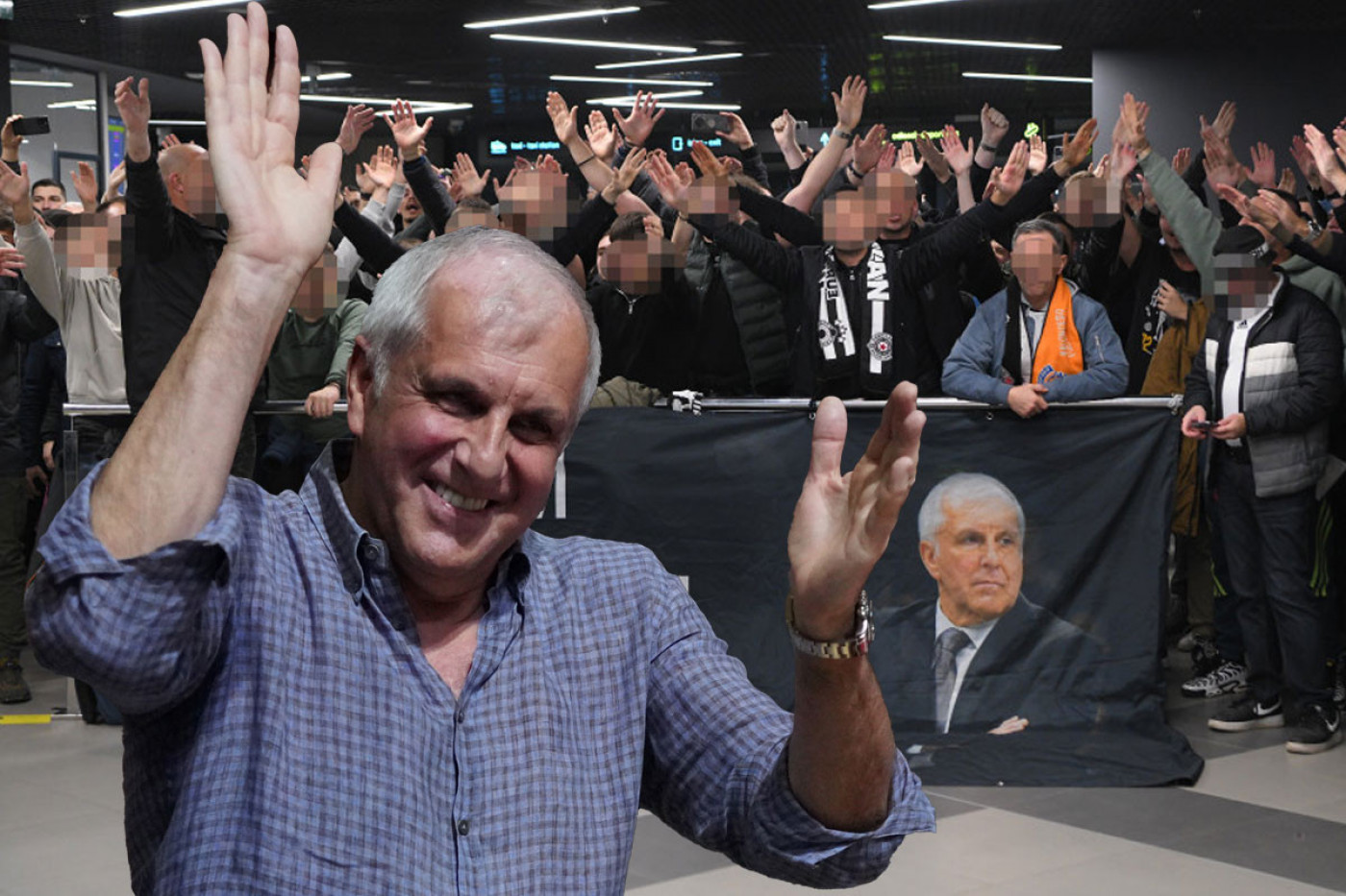 Željko stigao pred grobare na aerodromu, jedva prolazi kroz masu