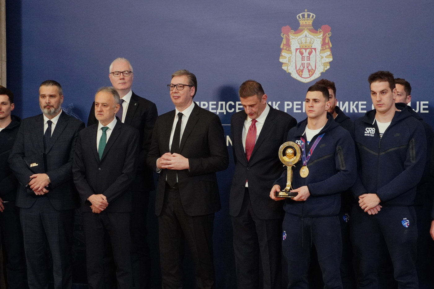 Vaterpolisti Srbije na prijemu kod predsednika Aleksandra Vučića