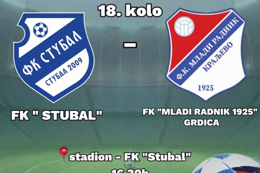 SUBOTA JE DAN ZA FUDBAL: Stubal dočekuje ekipu iz Grdice!