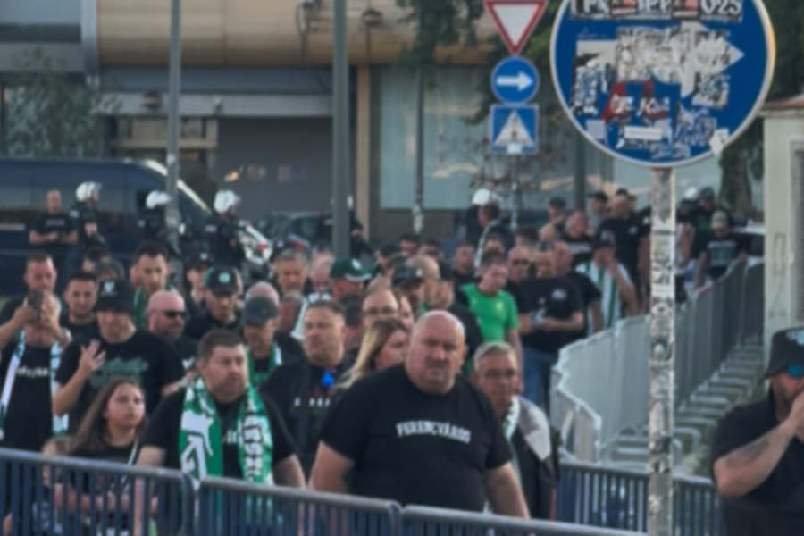 "GORI" NOVI SAD: Pogledajte korteo navijača Ferencvaroša pred meč sa Vojvodinom (VIDEO)