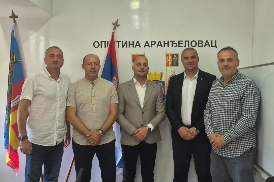 RAZVOJ GRADA KAO SPORTSKOG CENTRA: Goran Marinković i Ratko Nikolić u poseti Aranđelovcu