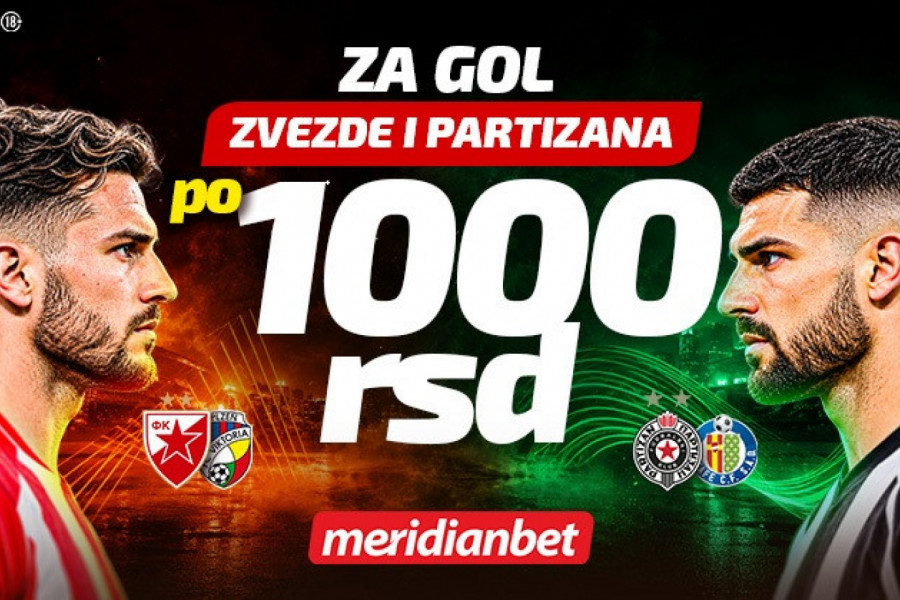 EVROPSKA GROZNICA U MERIDIANU: Navijaj za večite i uzmi 2.000 RSD bonusa  za gol Zvezde i Partizana!