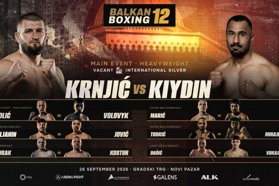 Ovo je kompletan "fight card" za Balkan Boxing 12: Ahmed Krnjić i Jovan Nikolić predvode spektakl u Novom Pazaru!