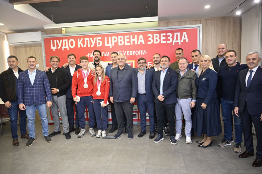 Džudo klub Crvena zvezda organizovao svečani prijem za Maricu Perišić i Mihajla Simina